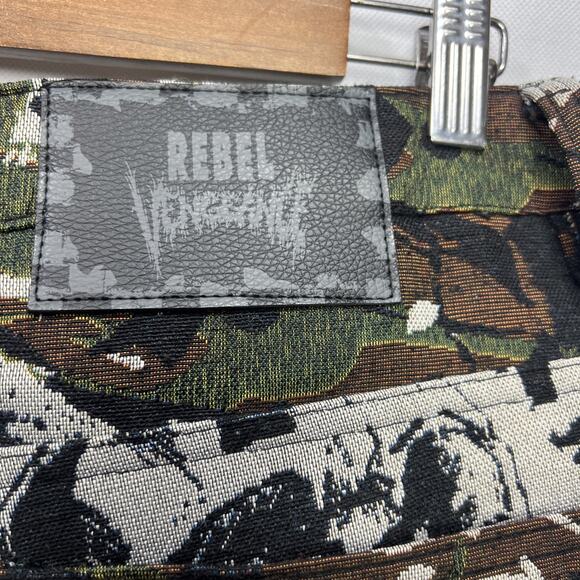 Rebel Vengeance Men Size 30 Skeleton Skull Camo Graphic Cargo Pants Streetwear - Picture 7 of 11